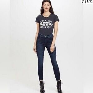 MOTHER The Stunner Ankle Step Fray in Disco Dolls Skinny Jeans